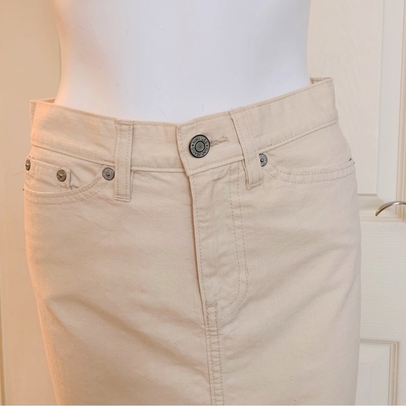 Gap Y2K Cream High Slit Front Denim Skirt - Picture 3 of 10